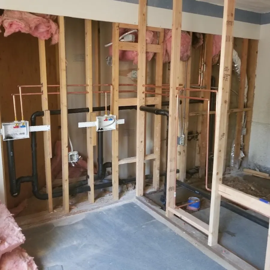 Copper pipe rough-in and plumbing installation in Rockland